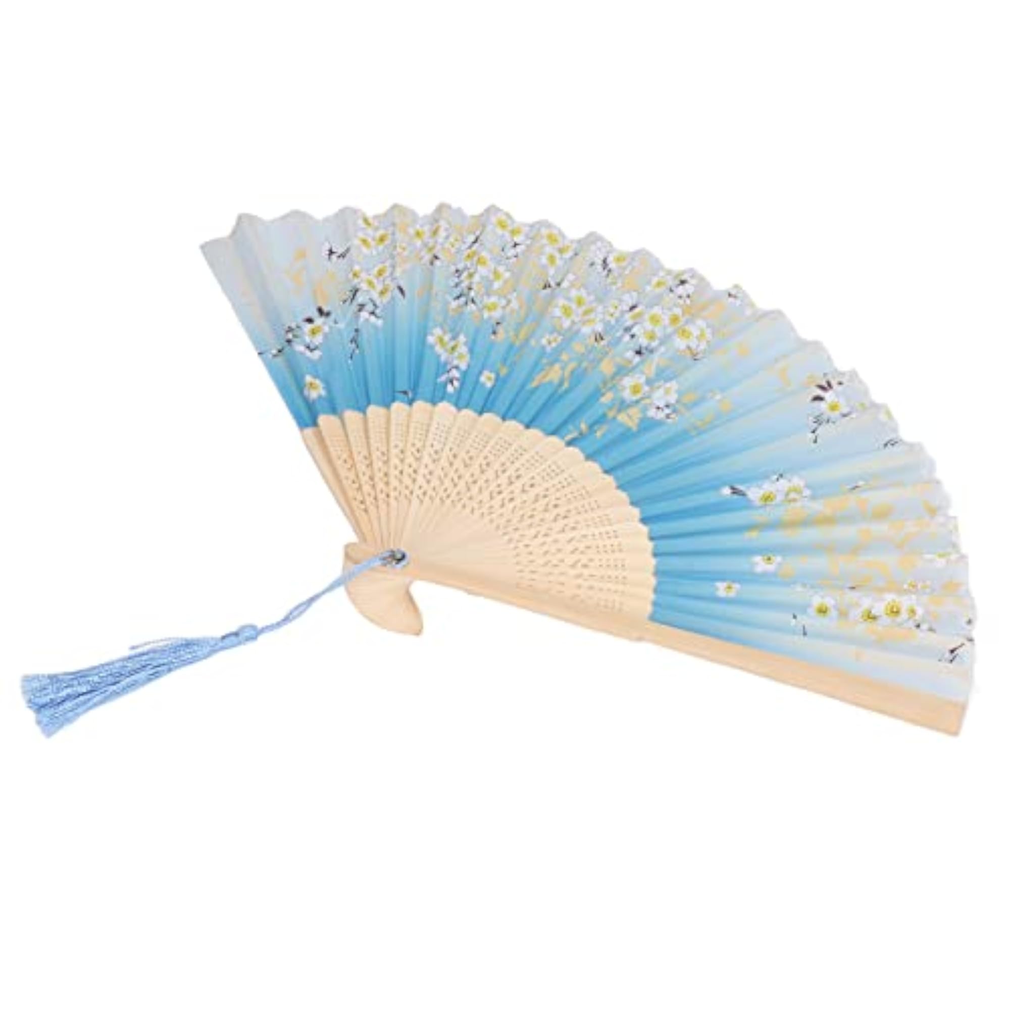Sturdy Elegant Floral Folding Fan for Dance Decoration